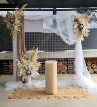 Load image into Gallery viewer, Boho flowers &amp; mesh backdrop / arch Package - HIRE ONLY
