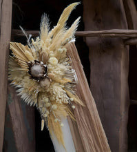 Load image into Gallery viewer, Boho flowers &amp; mesh backdrop / arch Package -  Basic- HIRE ONLY
