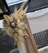 Load image into Gallery viewer, Boho flowers &amp; mesh backdrop / arch Package - HIRE ONLY
