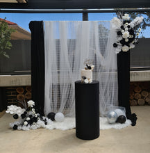 Load image into Gallery viewer, Black &amp; white flowers - Mesh backdrop - Advanced 1 - HIRE ONLY
