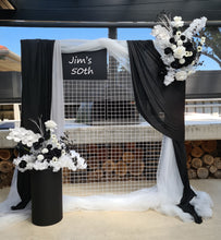 Load image into Gallery viewer, Black &amp; white flowers - Mesh backdrop - Advanced 2 - HIRE ONLY
