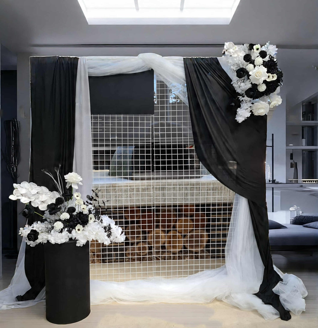 Black & white flowers - Mesh backdrop - Advanced 2 - HIRE ONLY