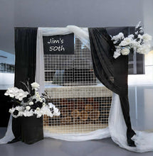 Load image into Gallery viewer, Black &amp; white flowers - Mesh backdrop - Advanced 2 - HIRE ONLY
