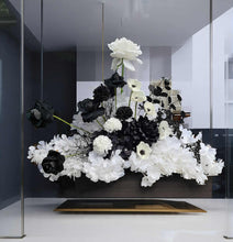 Load image into Gallery viewer, Black &amp; white flowers - Mesh backdrop - Advanced 2 - HIRE ONLY
