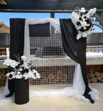 Load image into Gallery viewer, Black &amp; white flowers - Mesh backdrop - Advanced 2 - HIRE ONLY
