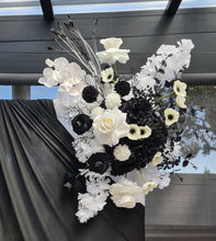 Load image into Gallery viewer, Black &amp; white flowers - Mesh backdrop - Advanced 2 - HIRE ONLY
