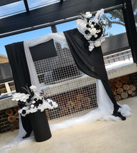 Load image into Gallery viewer, Black &amp; white flowers - Mesh backdrop - Advanced 2 - HIRE ONLY
