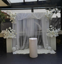 Load image into Gallery viewer, White mesh &amp; 4 x white flowers Advanced Package 2 - HIRE ONLY
