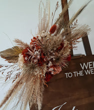 Load image into Gallery viewer, Rustic wooden easel with rustic small flowers - Welcome sign - HIRE ONLY
