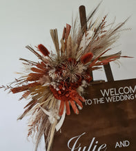 Load image into Gallery viewer, Rustic wooden easel with rustic medium flowers - Welcome sign - HIRE ONLY

