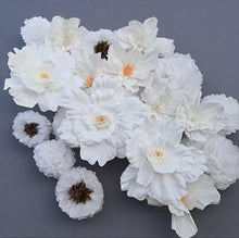 Load image into Gallery viewer, White &amp; Boho Backdrop flowers - HIRE ONLY
