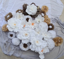 Load image into Gallery viewer, White &amp; Boho Backdrop flowers - HIRE ONLY
