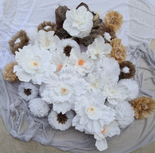 Load image into Gallery viewer, White &amp; Boho Backdrop flowers - HIRE ONLY
