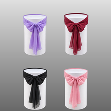 Load image into Gallery viewer, White cylinder plinth cake or flower stand - 90cm with bow - HIRE ONLY
