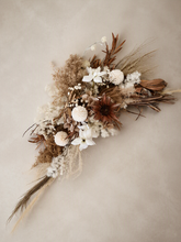Load image into Gallery viewer, Boho Rustic welcome sign flowers, arbour, easel, backdrop - HIRE ONLY
