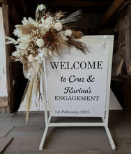 Load image into Gallery viewer, Boho Rustic welcome sign flowers &amp; welcome frame - HIRE ONLY
