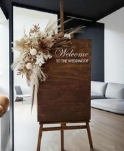 Load image into Gallery viewer, Boho Rustic welcome sign flowers &amp; easel - HIRE ONLY
