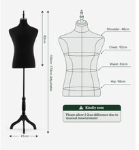 Load image into Gallery viewer, Male Mannequin in black – Grooms Preparation Room - HIRE ONLY

