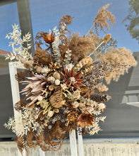 Load image into Gallery viewer, Australian native (boho rustic) dry hanging flowers for arch / backrop / arbour - MEDIUM - HIRE ONLY
