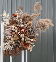 Load image into Gallery viewer, Australian native (boho rustic) dry hanging flowers for arch / backrop / arbour - MEDIUM - HIRE ONLY
