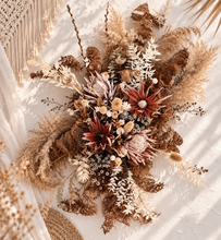 Load image into Gallery viewer, Australian native (boho rustic) dry hanging flowers for arch / backrop / arbour - LARAGE - HIRE ONLY
