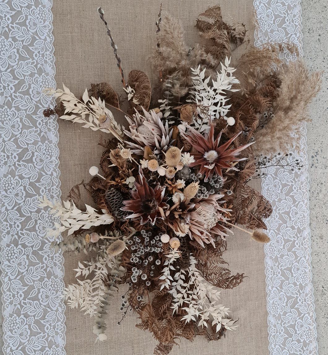 Australian native (boho rustic) dry hanging flowers for arch / backrop / arbour - LARAGE - HIRE ONLY