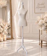 Load image into Gallery viewer, Female Mannequin in white – Bridal Preparation Rm - HIRE ONLY
