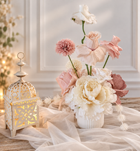 Load image into Gallery viewer, White boho table lantern - SMALL - HIRE ONLY
