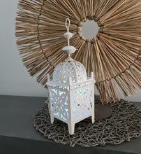 Load image into Gallery viewer, White boho table lantern - SMALL - HIRE ONLY
