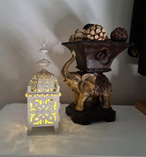 Load image into Gallery viewer, White boho table lantern - SMALL - HIRE ONLY
