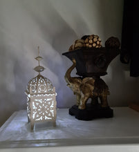 Load image into Gallery viewer, White boho table lantern - SMALL - HIRE ONLY
