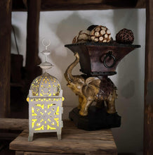 Load image into Gallery viewer, White boho table lantern - SMALL - HIRE ONLY
