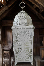 Load image into Gallery viewer, White boho lantern – MEDIUM - HIRE ONLY

