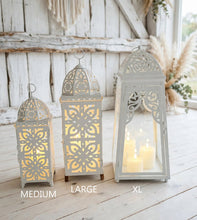 Load image into Gallery viewer, White boho lantern – LARGE - HIRE ONLY
