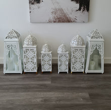 Load image into Gallery viewer, White boho lantern – MEDIUM - HIRE ONLY
