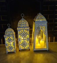Load image into Gallery viewer, White boho lantern – MEDIUM - HIRE ONLY
