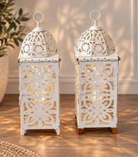 Load image into Gallery viewer, White boho lantern – MEDIUM - HIRE ONLY
