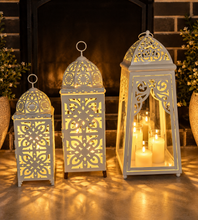 Load image into Gallery viewer, White boho lantern – LARGE - HIRE ONLY
