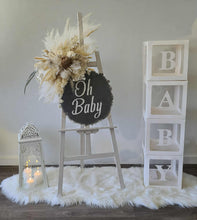 Load image into Gallery viewer, Boho neutral Baby Shower welcome sign &amp; lantern - HIRE ONLY

