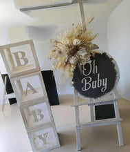 Load image into Gallery viewer, Boho neutral Baby Shower welcome sign &amp; small urn - HIRE ONLY
