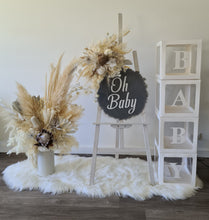 Load image into Gallery viewer, Boho neutral Baby Shower welcome sign &amp; small urn - HIRE ONLY
