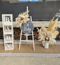 Load image into Gallery viewer, Boho neutral Baby Shower welcome sign &amp; small urn - HIRE ONLY
