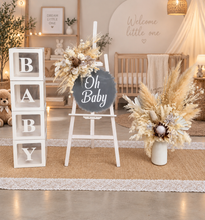 Load image into Gallery viewer, Boho neutral Baby Shower welcome sign &amp; small urn - HIRE ONLY
