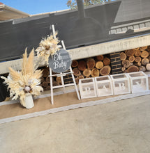 Load image into Gallery viewer, Boho neutral Baby Shower welcome sign &amp; small urn - HIRE ONLY
