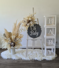 Load image into Gallery viewer, Boho neutral Baby Shower welcome sign &amp; small urn - HIRE ONLY
