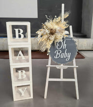 Load image into Gallery viewer, Boho neutral Baby Shower welcome sign &amp; medium urn - HIRE ONLY
