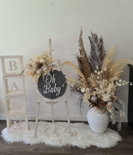 Load image into Gallery viewer, Boho neutral Baby Shower welcome sign &amp; medium urn - HIRE ONLY
