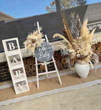 Load image into Gallery viewer, Boho neutral Baby Shower welcome sign &amp; medium urn - HIRE ONLY
