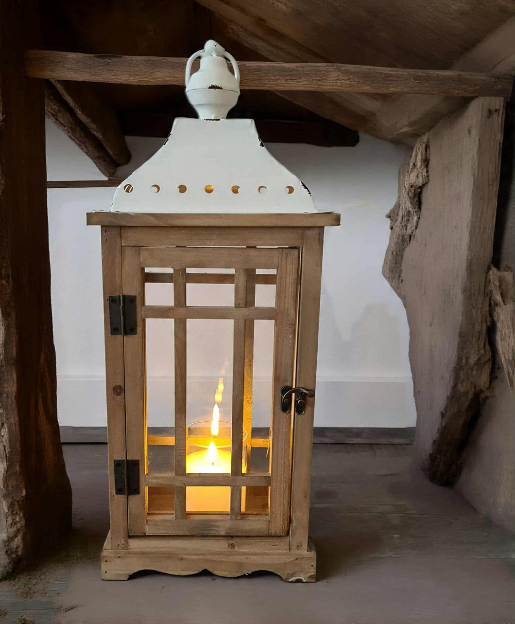 Boho rustic wood lantern - MEDIUM - HIRE ONLY