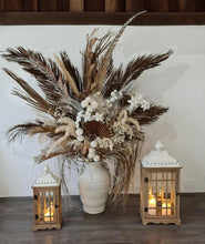 Load image into Gallery viewer, Boho rustic wood lantern - MEDIUM - HIRE ONLY
